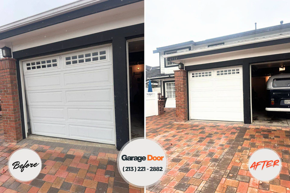 Before and after: garage door repair Kurtistown, HI